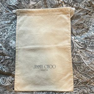 Jimmy Choo accessory bag, flannel with grosgrain drawstring tie